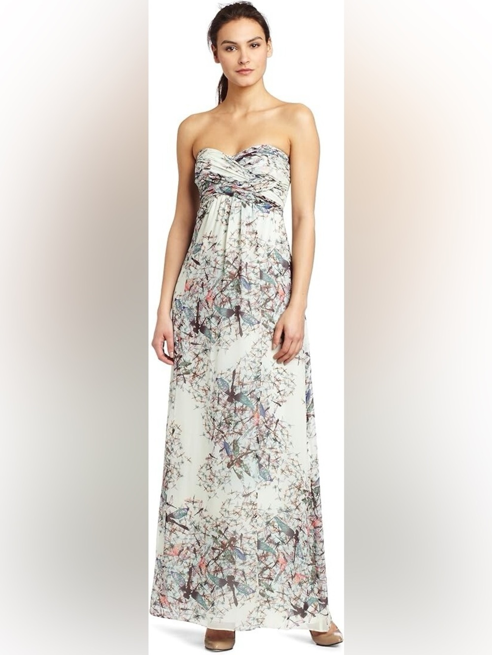Ted Baker Strapless 100% silk Ted Baker Elta Dragonfly Maxi Dress